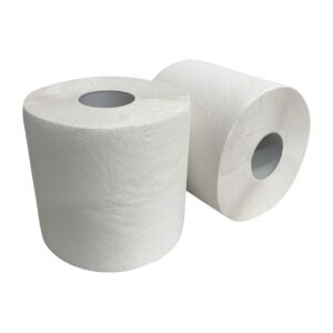 Poetsrol midi 300 mtr op rol 1 laags gerecycled wit
