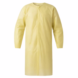 Bezoekersjas PP n-w klittenband Geel maat 2XL