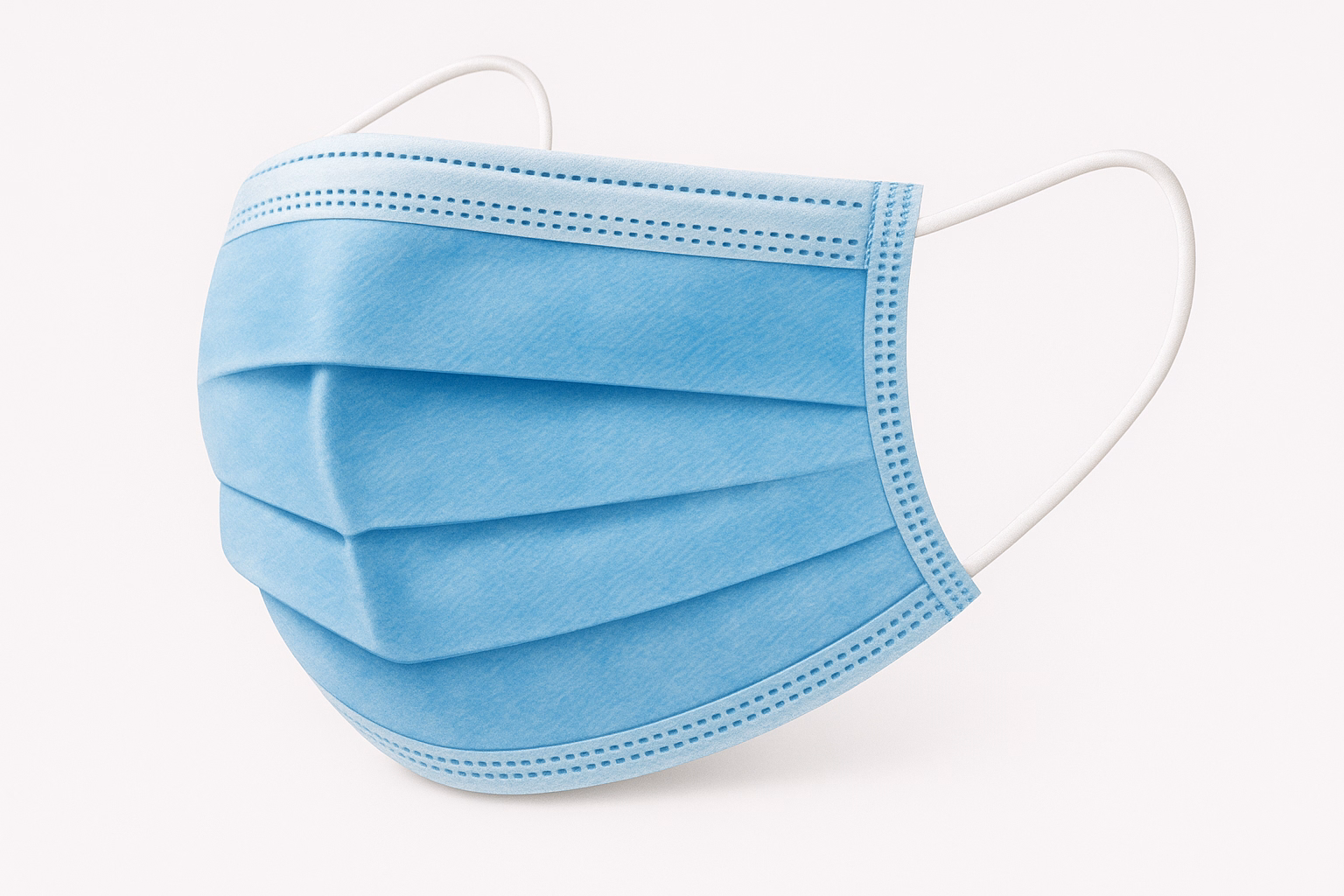 Mondmasker PP n-w 3 ply met elastiek type IRR blauw