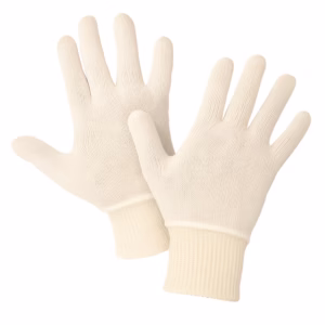 Onderhandschoen interlock katoen/ tricot ecru