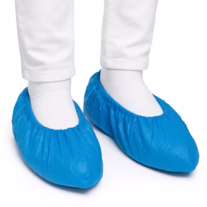 Overschoen PE geruwd 75 mu blauw