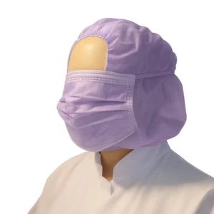 Hoofdkap PP n-w met 2-laags mondmasker paars