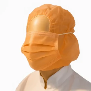 Hoofdkap PP n-w met 2-laags mondmasker oranje