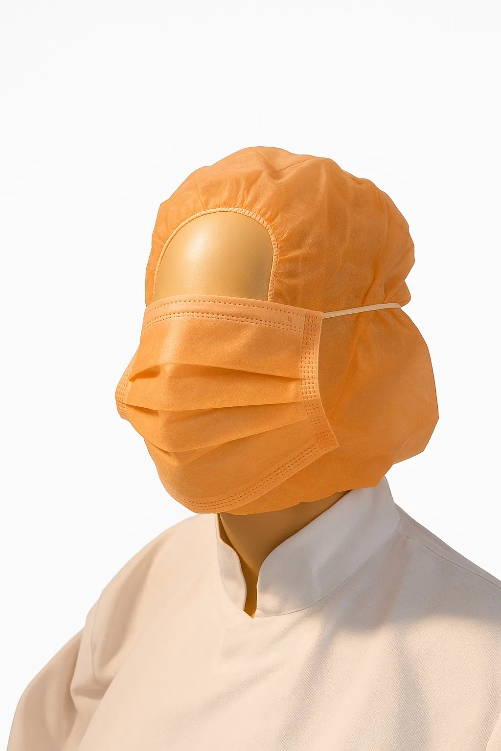 Hoofdkap met mondmasker oranje