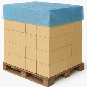 Afdekhoes blokpallet C&P PE 105x125x25 cm 25mu blauw