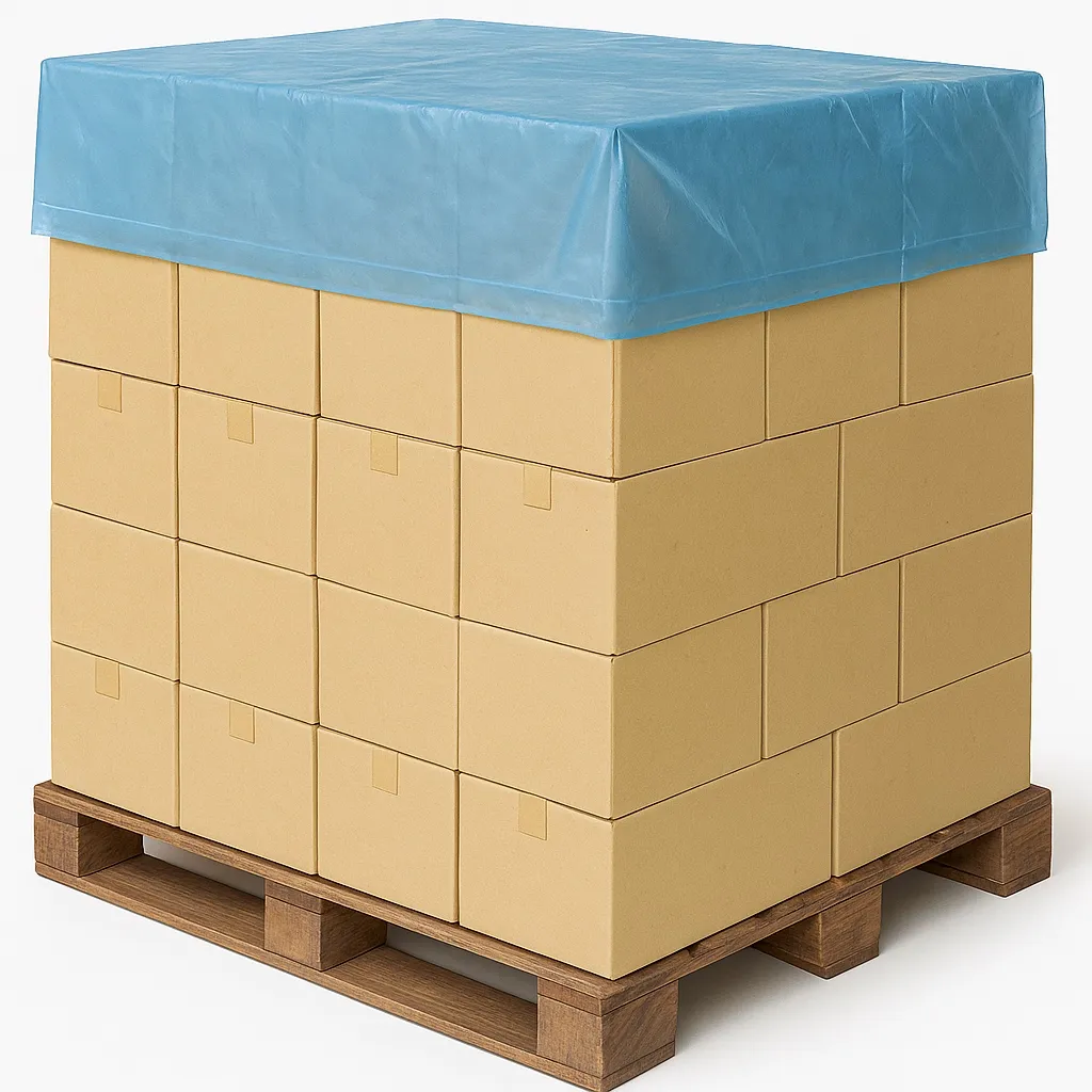 Afdekhoes blok pallet blauw