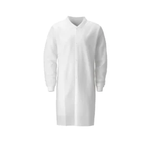 Bezoekersjas PP n-w drukknop wit maat 2XL